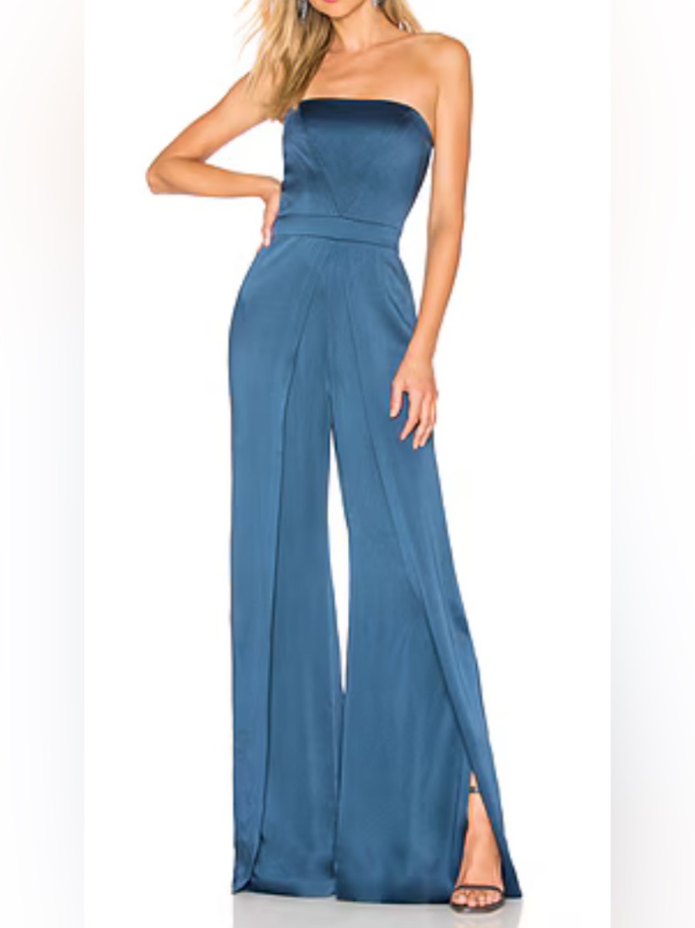Alexis Noemie Jumpsuit Wide Leg Steel Blue Size XS